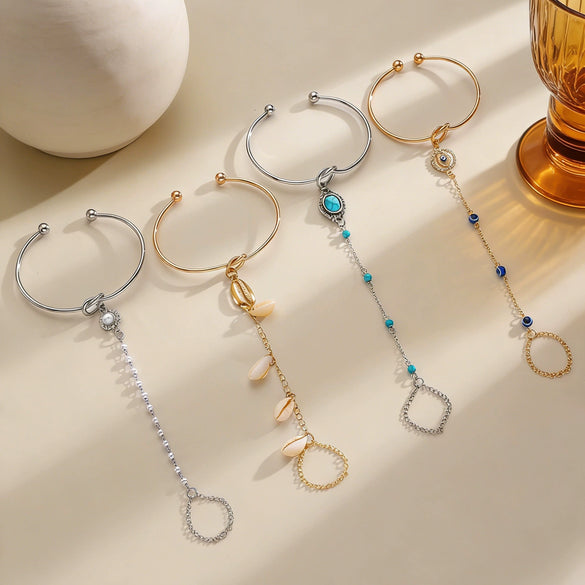 Wholesale Handmade Geometric Iron Finger Bracelet Women's Hand Accessory