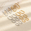 Wholesale Handmade Geometric Minimalist Women's Stainless Steel 18K Gold Plated Ushaped Earrings