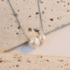 Wholesale Handmade Geometric Natural Pearl S925 Silver Clavicle Necklace For Women