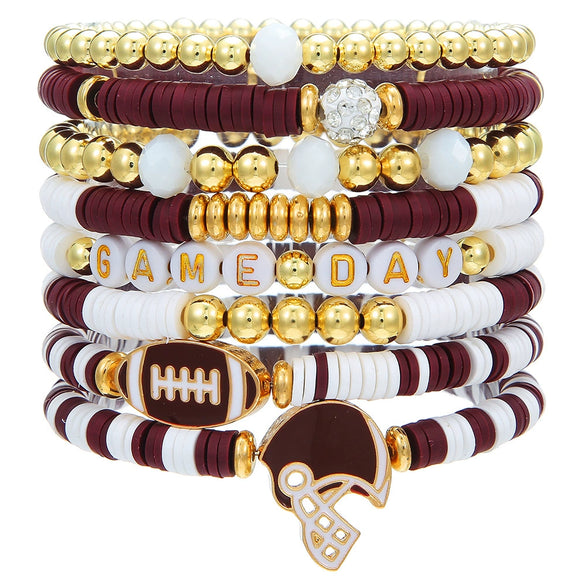 Wholesale Handmade Geometric Polymer Alloy Acrylic Rugby Bracelet For Friendship