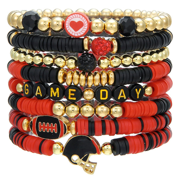 Wholesale Handmade Geometric Polymer Alloy Acrylic Rugby Bracelet For Friendship