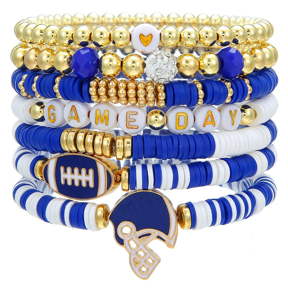 Wholesale Handmade Geometric Polymer Alloy Acrylic Rugby Bracelet For Friendship