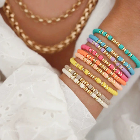 Wholesale Handmade Geometric Polymer Clay Ccb Bracelet Combination For Women And Unisex