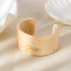 Wholesale Handmade Geometric Retro Offwhite Textured Wide Open Resin Bracelet Jewelry For Women