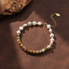 Wholesale Handmade Geometric Silver Electroplated Freshwater Pearl Bracelet For Women