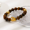 Wholesale Handmade Geometric Stainless Steel Beaded Bracelet With Tiger Eye Stone And Zircon For Women
