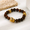Wholesale Handmade Geometric Stainless Steel Beaded Bracelet With Tiger Eye Stone And Zircon For Women
