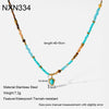 Wholesale Handmade Geometric Stainless Steel Beaded Necklace Pendant Clavicle Chain Choker For Women