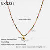 Wholesale Handmade Geometric Stainless Steel Beaded Necklace Pendant Clavicle Chain Choker For Women