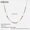 Wholesale Handmade Geometric Stainless Steel Beaded Necklace Pendant Clavicle Chain Choker For Women
