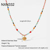 Wholesale Handmade Geometric Stainless Steel Beaded Necklace Pendant Clavicle Chain Choker For Women