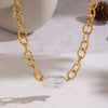 Wholesale Handmade Geometric Stainless Steel 18K Real Gold Plated Baroque Pearl Necklace For Women