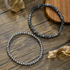 Wholesale Handmade Geometric Tiger Eye Stone And Black Gallstone Beaded Elastic Bracelet For Unisex