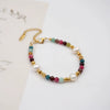 Wholesale Handmade Geometric Tourmaline Freshwater Pearl Titanium Steel Bracelet For Women