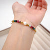 Wholesale Handmade Geometric Tourmaline Freshwater Pearl Titanium Steel Bracelet For Women