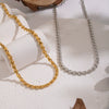 Wholesale Handmade Geometric Twisted Chain Necklace 18K Real Gold Plated Stainless Steel Jewelry For Women