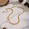 Wholesale Handmade Geometric Twisted Chain Necklace 18K Real Gold Plated Stainless Steel Jewelry For Women