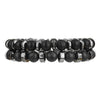 Wholesale Handmade Geometric Volcanic Stone Black Gallstone Beaded Elastic Unisex Bracelet