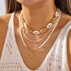 Wholesale Handmade Glass And Alloy Starfish Shell Beaded Colorblocking Seed Bead Layered Necklace Set For Women With Geometric And Animal Patterns