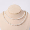 Wholesale Handmade Glass And Colored Glaze Geometric Pearl Chain Necklace For Women