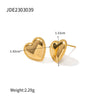 Wholesale Handmade Heart Stainless Steel 18K Electroplated Geometric Women's Earrings