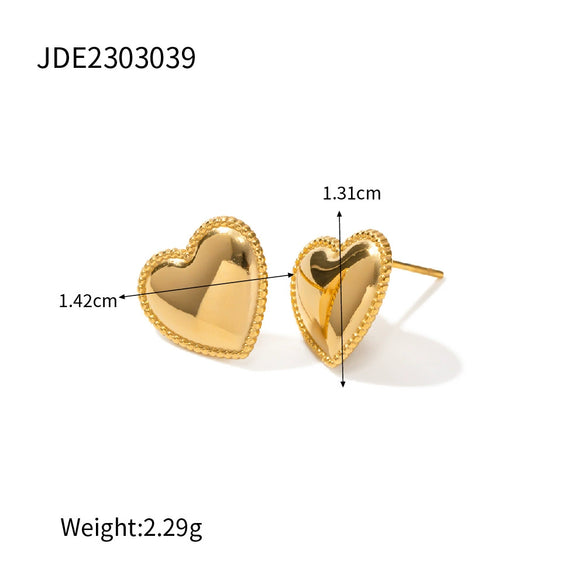 Wholesale Handmade Heart Stainless Steel 18K Electroplated Geometric Women's Earrings