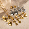 Wholesale Handmade Heart Stainless Steel 18K Electroplated Geometric Women's Earrings