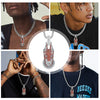 Wholesale Handmade Hiphop Style Inlaid Zircon Wolf Head Pendant Necklace Made Of Copper