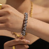 Wholesale Handmade Hollow Round Bead Colormatching Bracelet In Geometric Pattern Stainless Steel 18K Gold Plated For Women
