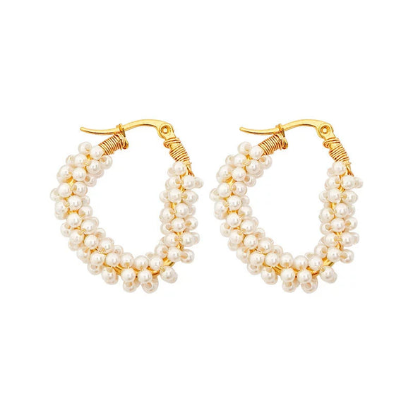 Wholesale Handmade Imitation Pearl Heart Earrings For Women