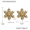 Wholesale Handmade Inlaid Snowflake Zircon Geometric Stainless Steel Earrings With Pvd Plating And 18K Gold For Women