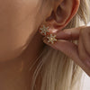 Wholesale Handmade Inlaid Snowflake Zircon Geometric Stainless Steel Earrings With Pvd Plating And 18K Gold For Women