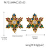 Wholesale Handmade Inlaid Snowflake Zircon Geometric Stainless Steel Earrings With Pvd Plating And 18K Gold For Women