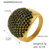 Wholesale Handmade Inlaid Titanium Steel Gypsophila Zircon Ring With Geometric Pattern And 18K Gold Plated Electroplating For Women Light Luxury Style