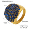 Wholesale Handmade Inlaid Women's Light Luxury Geometric 316L Stainless Steel Zircon Ring With 18K Gold Plated Treatment