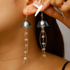 Wholesale Handmade Iron Women's Jellyfish Animal Zodiac Earrings With Crystal Tassel Pearl