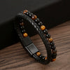 Wholesale Handmade Jewelry Accessories Alloy Tiger Eye Stone Bracelets With Star Pattern And Electroplating For Men And Women