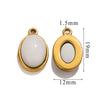Wholesale Handmade Jewelry Accessories Stainless Steel Inlaid Natural Stone Oval Pendant Earrings Bracelet Necklace With 18K Gold Electroplated Treatment