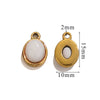 Wholesale Handmade Jewelry Accessories Stainless Steel Inlaid Natural Stone Oval Pendant Earrings Bracelet Necklace With 18K Gold Electroplated Treatment
