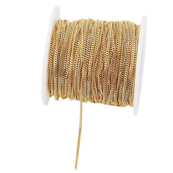 Wholesale Handmade Jewelry Stainless Steel And Pure Silver Cuban Thin Chain With Two Side Grinding And Electroplating