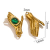 Wholesale Handmade Jewelry Stainless Steel Geometric Style With Natural Stone And 18K Gold Plated