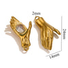 Wholesale Handmade Jewelry Stainless Steel Geometric Style With Natural Stone And 18K Gold Plated