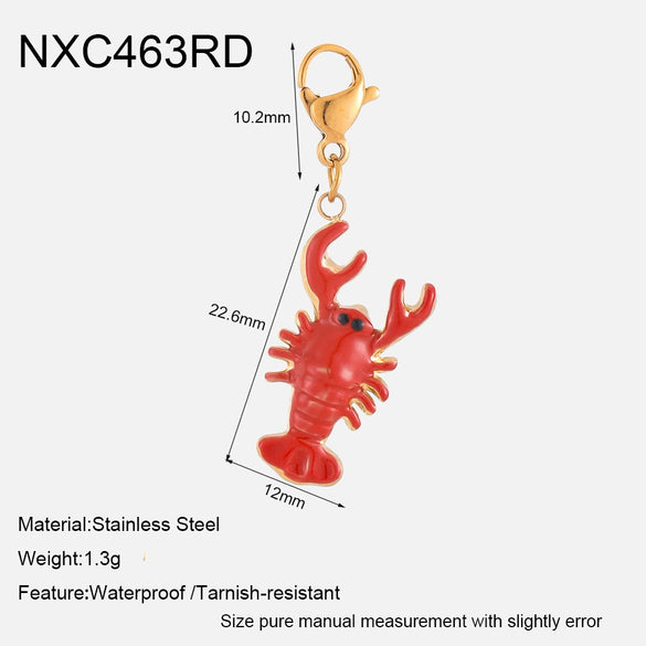 Wholesale Handmade 18K Gold Plated Stainless Steel Crab Mermaid Pendant Jewelry Accessories For Women