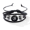 Wholesale Handmade Leather Bracelet With Letters Numbers Text Pattern Unisex Style