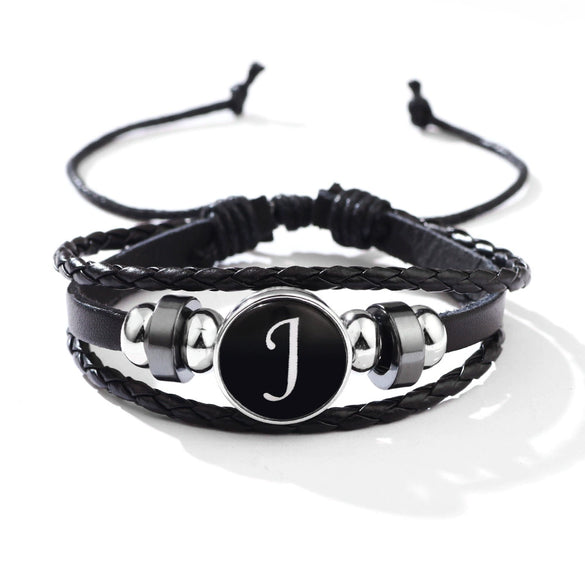 Wholesale Handmade Leather Bracelet With Letters Numbers Text Pattern Unisex Style