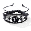 Wholesale Handmade Leather Bracelet With Letters Numbers Text Pattern Unisex Style