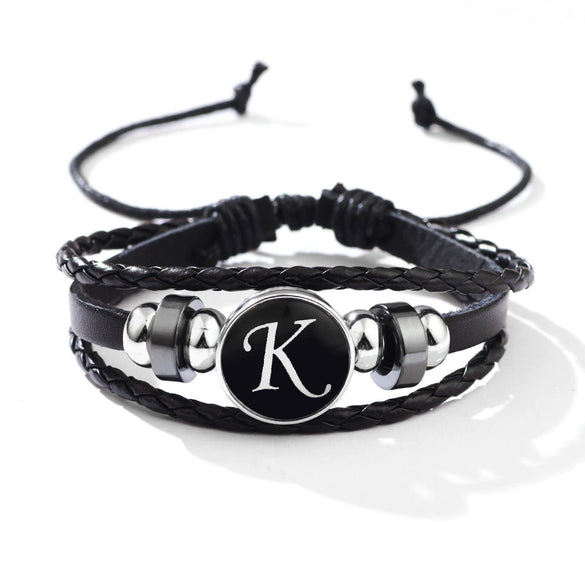 Wholesale Handmade Leather Bracelet With Letters Numbers Text Pattern Unisex Style