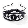Wholesale Handmade Leather Bracelet With Letters Numbers Text Pattern Unisex Style
