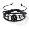 Wholesale Handmade Leather Bracelet With Letters Numbers Text Pattern Unisex Style