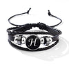 Wholesale Handmade Leather Bracelet With Letters Numbers Text Pattern Unisex Style